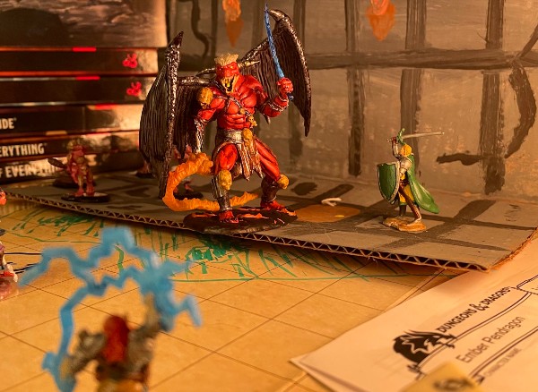 paladin and cleric vs. balor dungeons and dragons minis