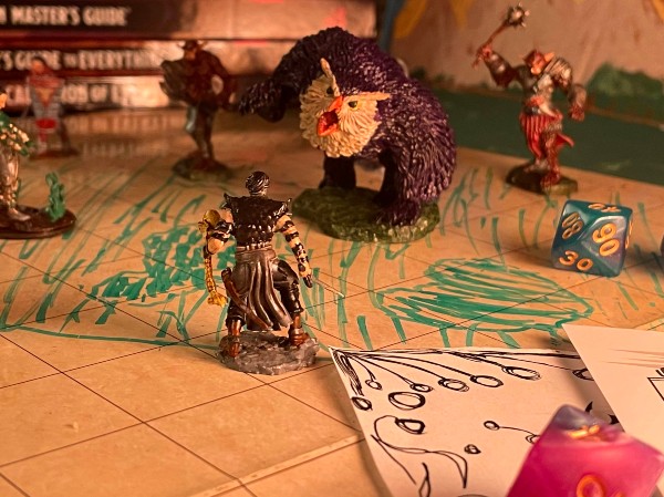 necromancer vs. owlbear dungeons and dragons 5e miniatures