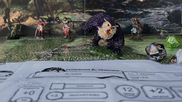 D&D 5e owlbear and goblin minis