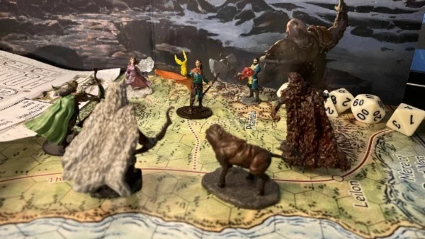 dungeons and dragons party surrounded by rangers miniatures