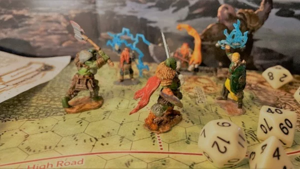 orcs vs. party dnd minis