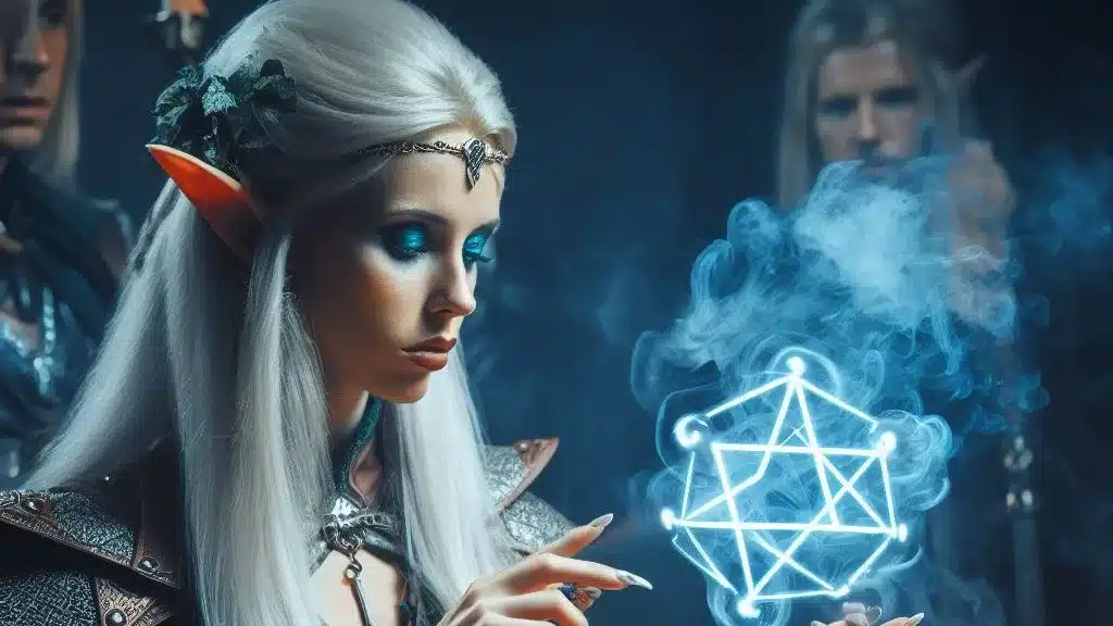 dnd elvish sorcerer casting divination magic