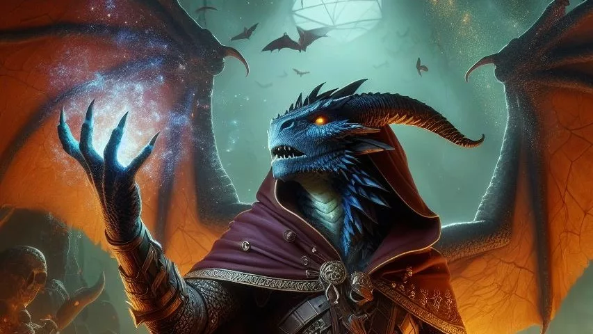 dragonborn sorcerer casting a spell dnd 5e