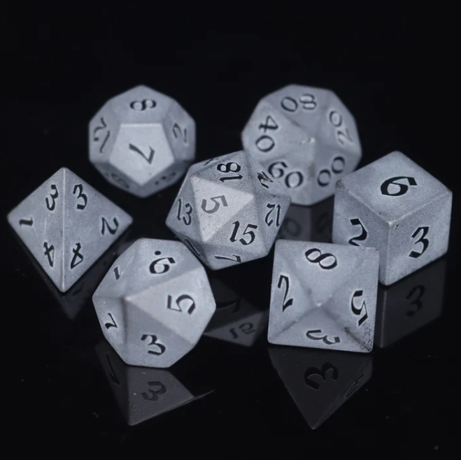 Frosted Obsidian Gemstone Dice