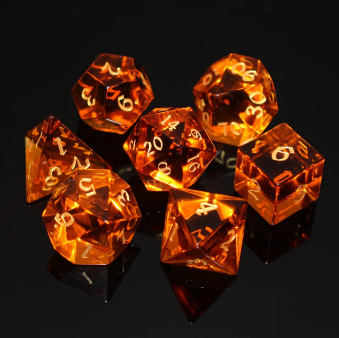 Amber Glass Dice