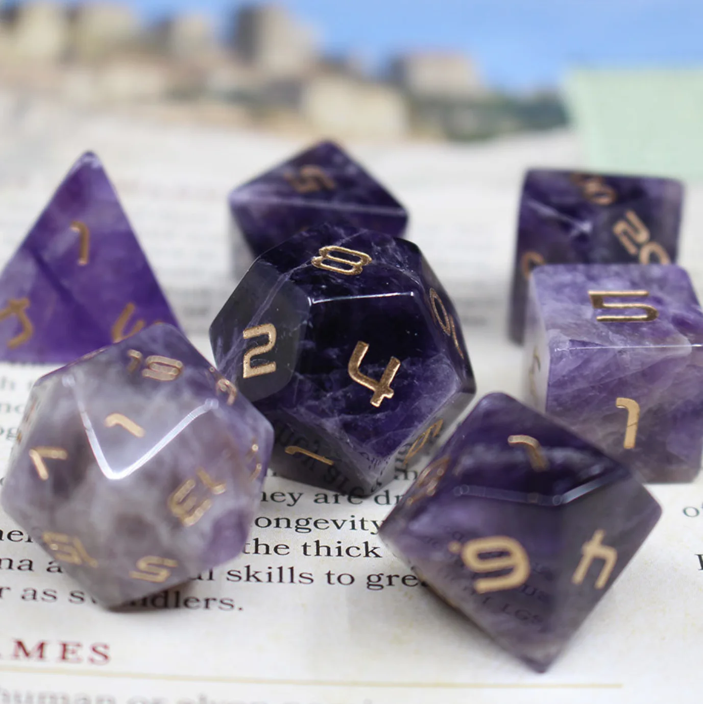 Amethyst Stone Dice