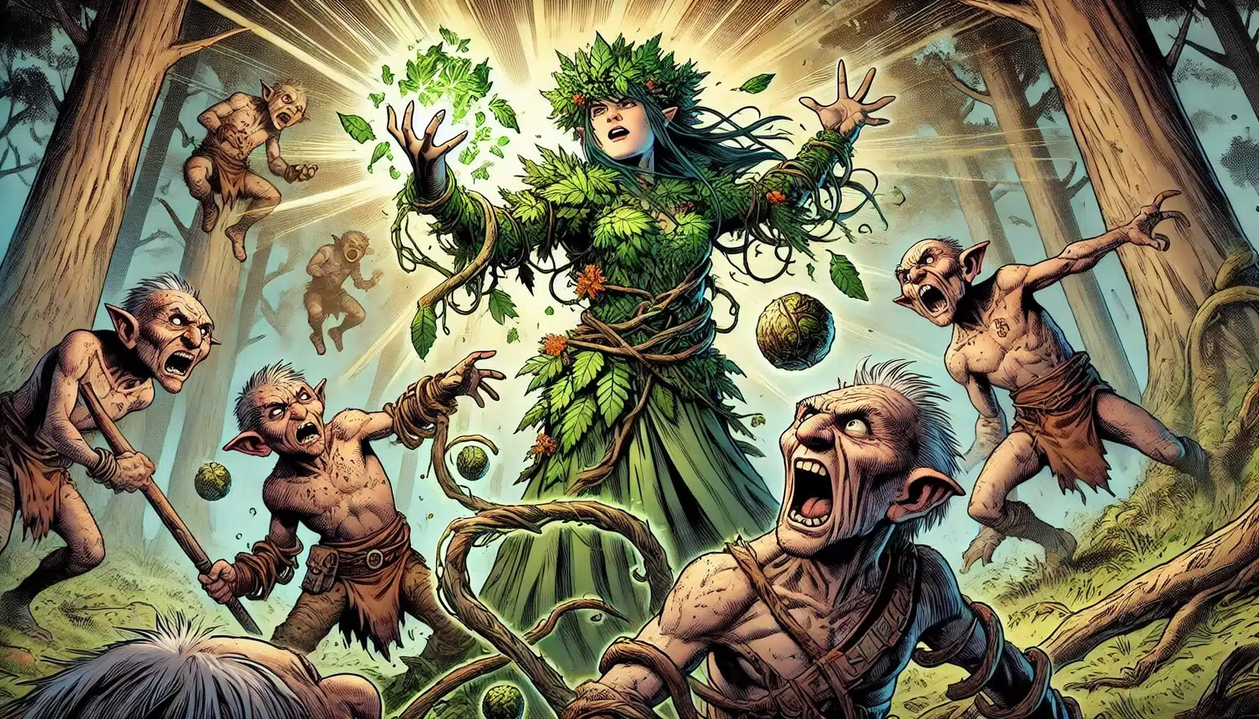 druid miniature casting entangle in dungeons and dragons