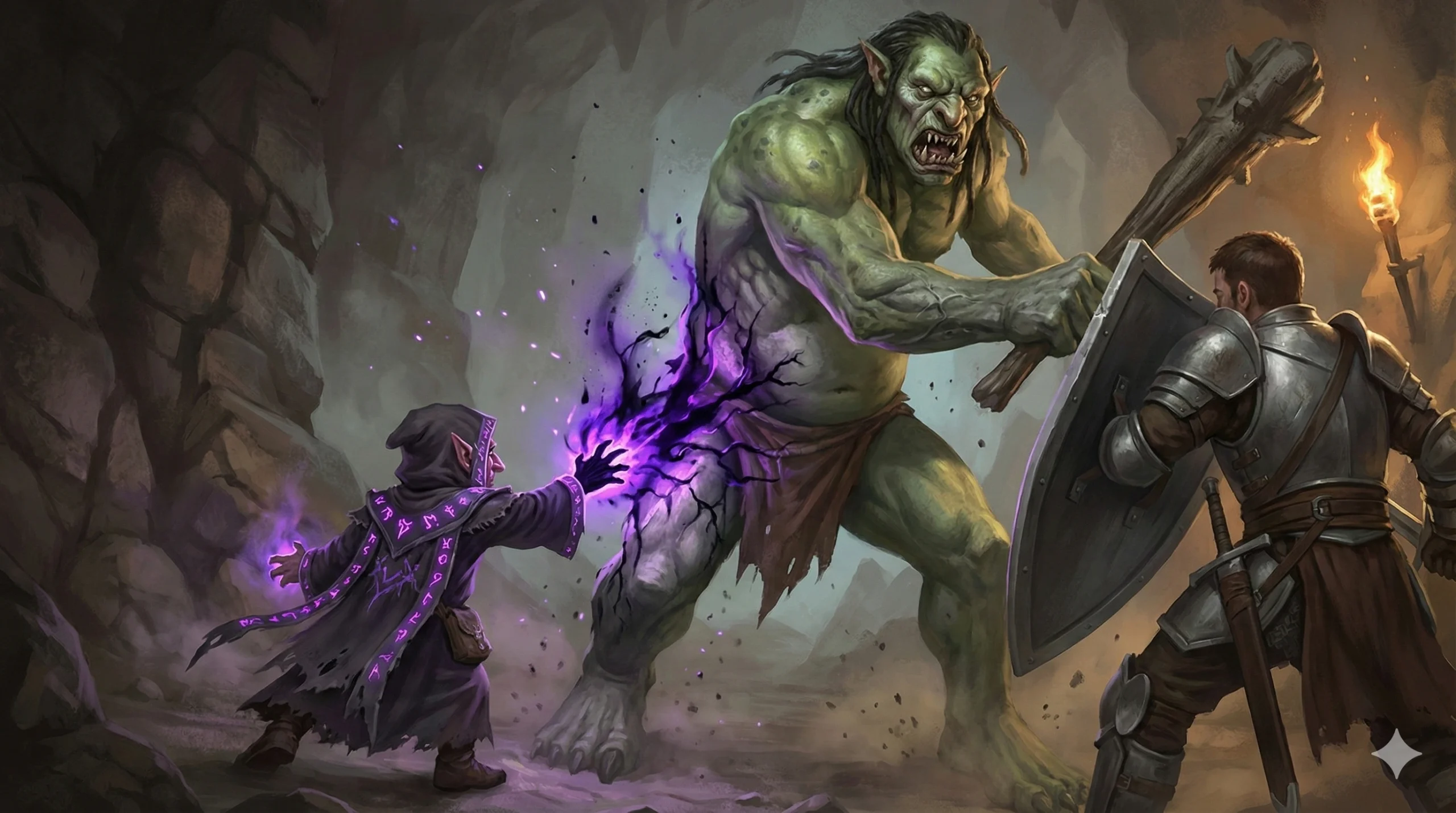 gnome warlock casting chill touch on a troll