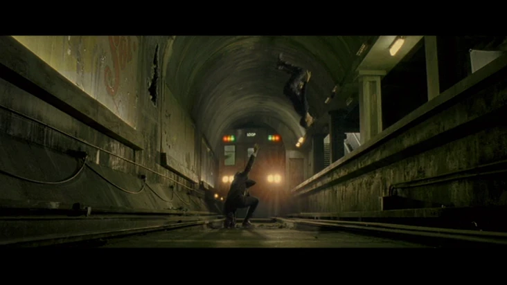 Subway fight in The Matrix